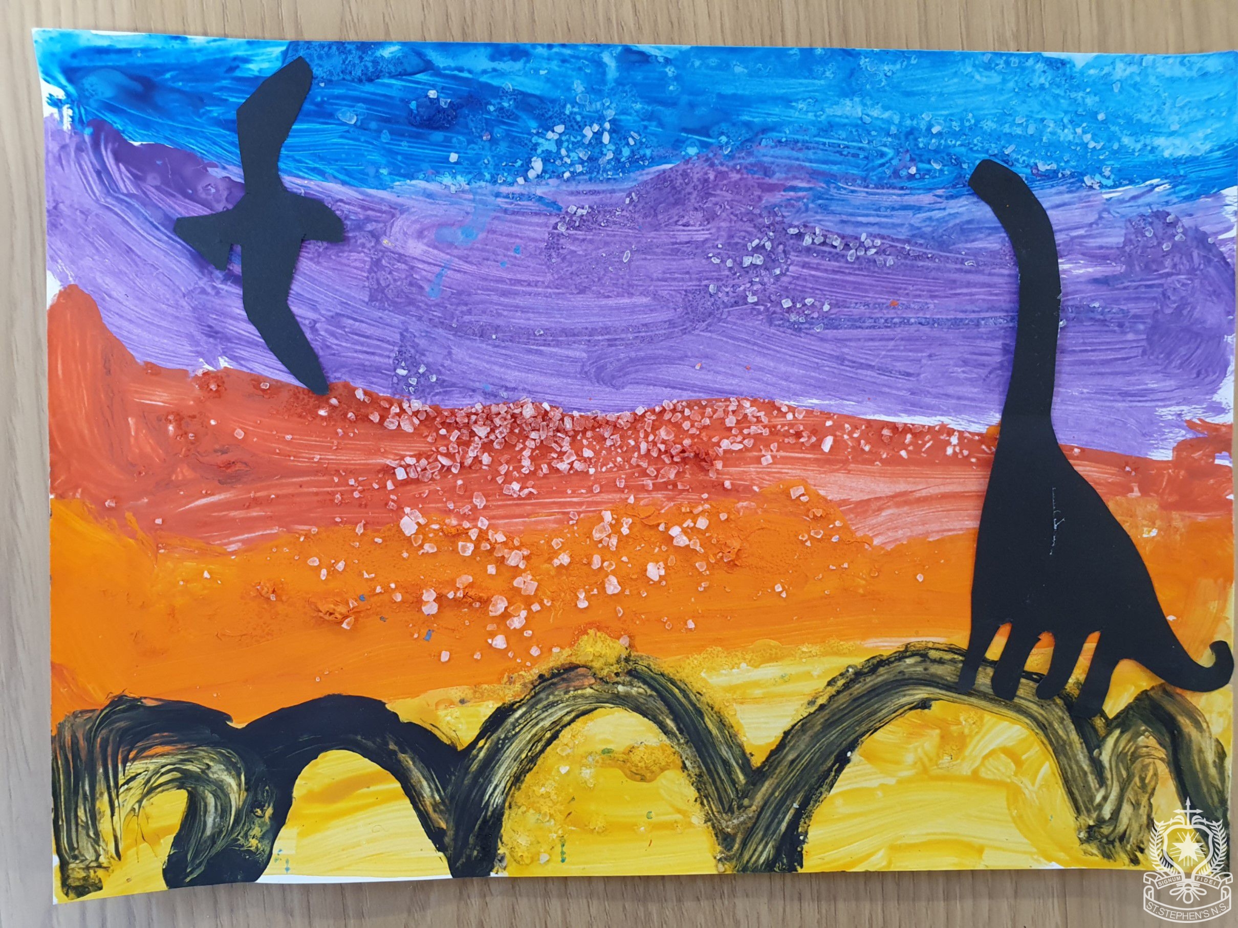 Kids Painting Class Dinosaur Silhouette